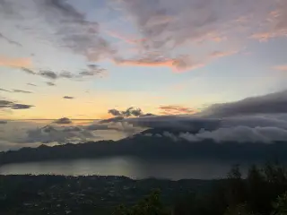 Illustration: View of the Batur area, Kintamani, Bali.