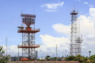 Archive photo: Kuta, Bali, Indonesia: Radar installation at Ngurah Rai International Airport in Denpasar.